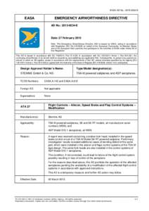 EASA AD No.: [removed]E  EASA EMERGENCY AIRWORTHINESS DIRECTIVE AD No.: [removed]E