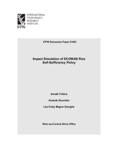 Impact simulation of ECOWAS Rice Self-sufficiency policy