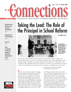 Southwest Educational Development Laboratory Comprehensive School Reform Demonstration Program  Connections Vol. 1 • No. 4 • October[removed]C S