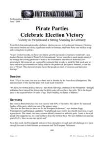 Pirate Party / Europe / Piratenpartei / Rickard Falkvinge / Pirate Party Ireland / Pirate Party Luxembourg / Pirate parties / Politics / Pirate Parties International