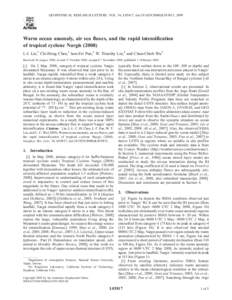 Oceanography / Aquatic ecology / Physical oceanography / Ocean observations / Tropical cyclone / Sea surface temperature / Cyclone Nargis / Mixed layer / Rapid deepening / Meteorology / Atmospheric sciences / Vortices