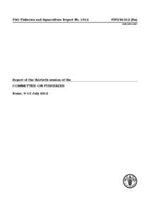 FAO Fisheries and Aquaculture Report No[removed]FIPI/R1012 (En) ISSN[removed]Report of the thirtieth session of the