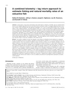 Seafood / Ichthyology / Fisheries science / Fisheries / Fish mortality / Tag / Telemetry / Red drum / Fluorescence in situ hybridization / Fishing / Fish / Biology