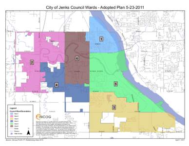 City of Jenks Council Wards - Adopted Plan[removed]S Harvard Ave e id
