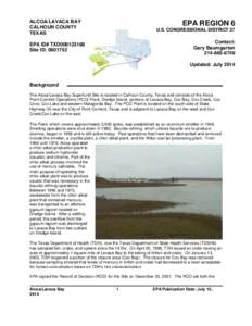 Lavaca Bay / Pollution / Matagorda Bay / Alcoa / Port Lavaca /  Texas / Calhoun County /  Texas / Soil contamination / Mercury / Superfund / Geography of Texas / Texas / Victoria /  Texas metropolitan area
