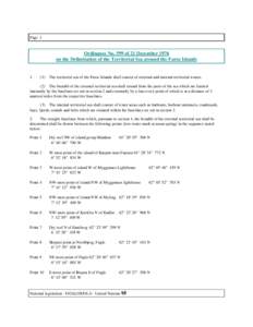 Page 1  Ordinance No. 599 of 21 December 1976 on the Delimitation of the Territorial Sea around the Faroe Islands  1.