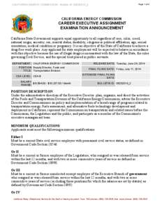 CEA-B Examination Bulletin CEA B Deputy Director, Fuels and Transportation Division