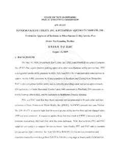 STATE OF NEW HAMPSHIRE PUBLIC UTILITIES COMMISSION DW[removed]PENNICHUCK EAST UTILITY, INC. & PITTSFIELD AQUEDUCT COMPANY, INC. Petition for Approval of Revisions to Miscellaneous Utility Service Fees