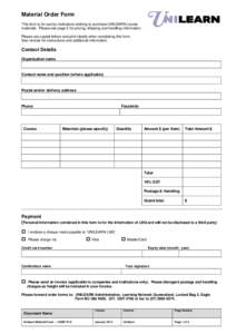 Enrolment form (Australian applicants)