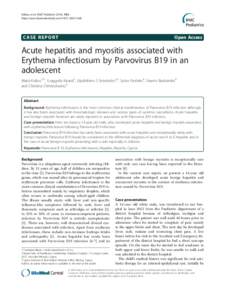 Acute hepatitis and myositis associated with Erythema infectiosum by Parvovirus B19 in an adolescent