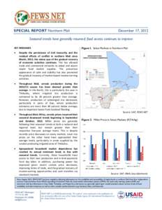 SPECIAL REPORT Northern Mali  December 17, 2012 Seasonal trends have generally resumed; food access continues to improve Figure I. Select Markets in Northern Mali