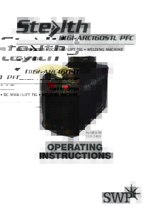 DIGI-ARC160STL PFC IGBT INVERTER • DC MMA / LIFT TIG • WELDING MACHINE Part NoSuitable for 110~240V