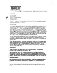 Thermo Pac Response to Observations Form 483 Jun 10