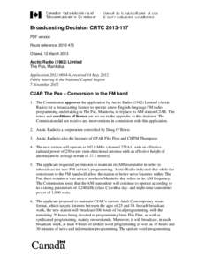 Telecom Decision CRTC[removed] <H1>