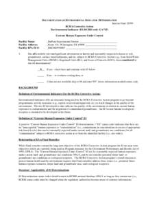 Region 3 RCRA Correctiev Action Environmental Indicator for DuPont Experimental Station HH_DED003930807