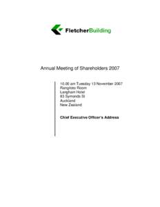 Annual Meeting of Shareholders 2007