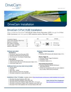 www.lytx.com  DriveCam Installation DriveCam 5-Port HUB Installation How to install the DriveCam® DC3/DC3P Video Event Recorder (VER) through the 5-Port HUB Connector with the optional GPS Antenna and/or Remote Trigger.