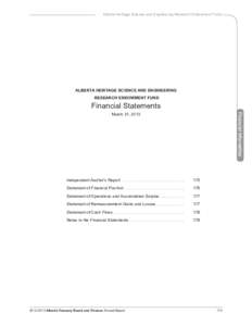 Alberta Heritage Science and Engineering Research Endowment Fund[removed]Financial Statements