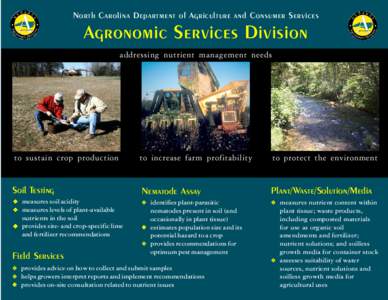 Agriculture / Nutrient management / Water pollution / Soil test / Soil / Fertilizer / Hydroponics / Plant tissue test / Agricultural soil science / Soil science / Land management