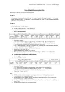 Meteorological data has been catogerized into 2 groups