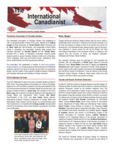 The  International Canadianist  International Council for Canadian Studies