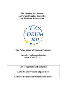 The Brussels Tax Forum 2008