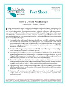 California  Deaf-Blind Services  Fact Sheet