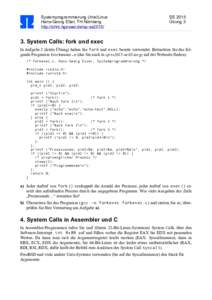 Systemprogrammierung Unix/Linux Hans-Georg Eßer, TH Nürnberg http://ohm.hgesser.de/sp-ss2015/ SS 2015 Übung 3