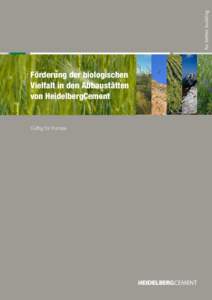 for better building  Förderung der biologischen Vielfalt in den Abbaustätten von HeidelbergCement