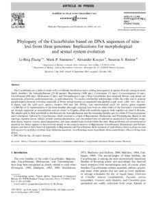 ARTICLE IN PRESS  Molecular Phylogenetics and Evolution xxx[removed]xxx–xxx