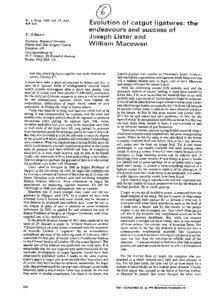 Antiseptics / Catgut suture / Joseph Lister /  1st Baron Lister / Catgut / Surgery / William Macewen / Surgical suture / Typographic ligature / Asepsis / Medicine / Stitches / Fellows of the Royal Society