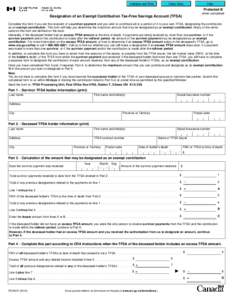 Designation of an Exempt Contribution Tax-Free Savings Account (TFSA)