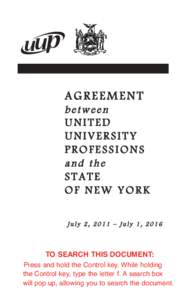 AGREEMENT between UNITED UNIVERSITY PROFESSIONS