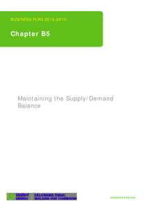 BUSINESS PLANChapter B5 Maintaining the Supply/Demand Balance