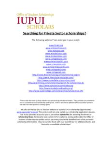 Student financial aid / FastWeb / Indiana University – Purdue University Indianapolis / Scholarship / Education / Knowledge / North Central Association of Colleges and Schools