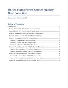 United States Forest Service Smokey Bear Collection