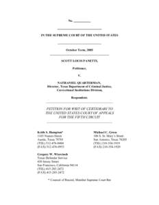 No.  IN THE SUPREME COURT OF THE UNITED STATES October Term, 2005 ______________________________________