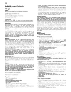 Seraclone (Anti-Human Globulin) Anti-IgG