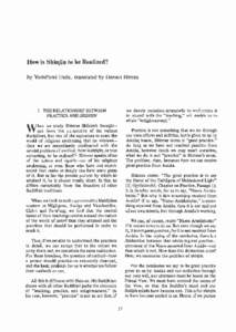 How is Shinjin to be Realized? by Yoshifumi Veda, translated by Dennis Hirota we devote ourselves intensively to performing it  I THE RELATIONSHIP BETWEEN