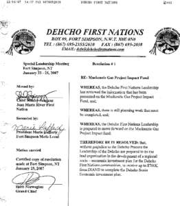 [removed]:17 FAX[removed]DEHCHO FIRST NATIONS