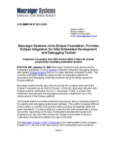 Microsoft Word - Macraigor Eclipse Toolset Final.doc