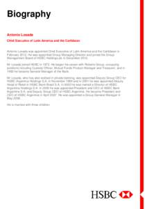 Biography of Antonio Losada, Chief Executive of Latin America and the Caribbean