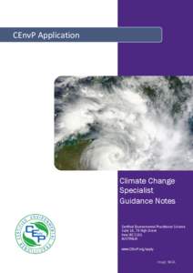 CEnvP Application  Climate Change Specialist Guidance Notes Certified Environmental Practitioner Scheme