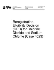 US EPA - Pesticides - Reregistration Eligibility Decision for Chlorine dioxide and Soduim chlorite