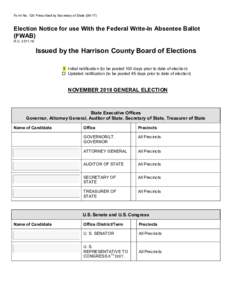 Elections / Voting / Absentee ballot / Precinct / Write-in candidate / Politics / Jennifer Brunner / United States presidential election recount in Florida