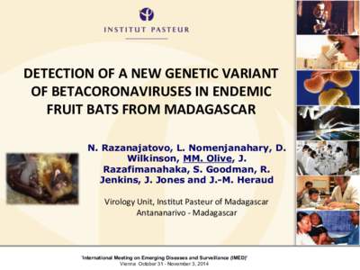 DETECTION	
  OF	
  A	
  NEW	
  GENETIC	
  VARIANT	
   OF	
  BETACORONAVIRUSES	
  IN	
  ENDEMIC	
   FRUIT	
  BATS	
  FROM	
  MADAGASCAR	
    