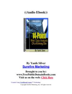 ((Audio Ebook))  By Yanik Silver Surefire Marketing Brought to you by: