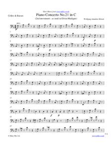 Sheet Music from www.mfiles.co.uk  Cellos & Basses Piano Concerto No.21 in C (2nd movement - as used in Elvira Madigan)