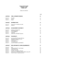 LOCAL LAW #3 OF 1999 TOWN OF CATLIN ZONING LAW TABLE OF CONTENTS