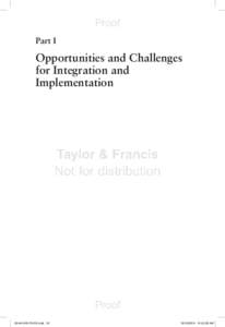 Part I  Opportunities and Challenges for Integration and Implementation